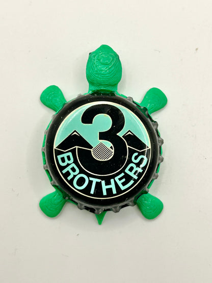 3 Brothers Brewing - Bottle Cap Magnet Turtle Shell Shocked Art
