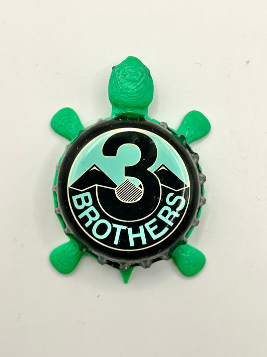 3 Brothers Brewing - Bottle Cap Magnet Turtle Shell Shocked Art