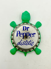Diet Dr Pepper (Vintage) Bottle-Cap Magnet Turtle | Shell Shocked Art Shell Shocked Art