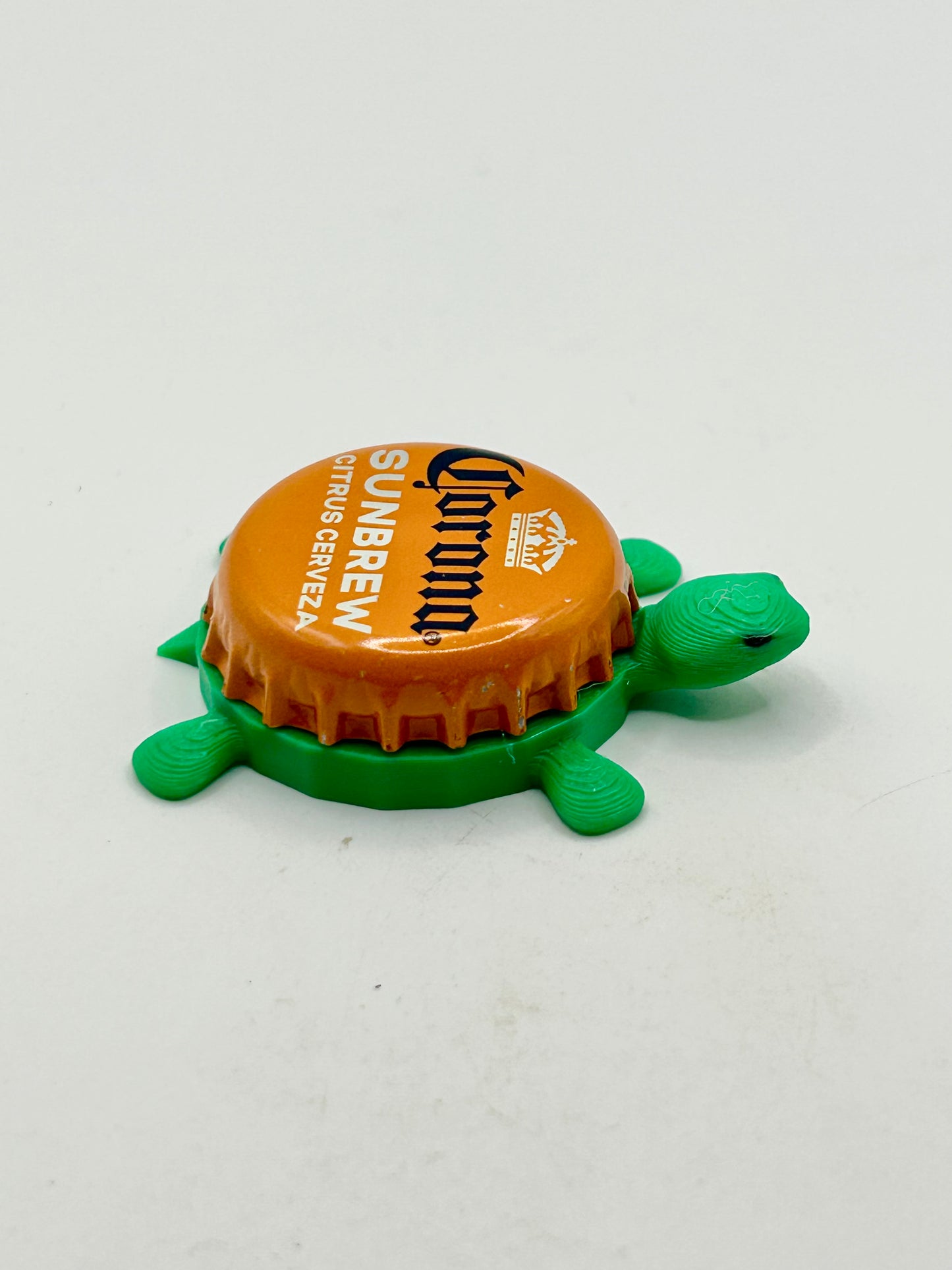 Corona Sunbrew Citrus Cerveza - Bottle Cap Magnet Turtle Shell Shocked Art