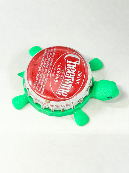 Cheerwine Legend - Bottle Cap Magnet Turtle Shell Shocked Art