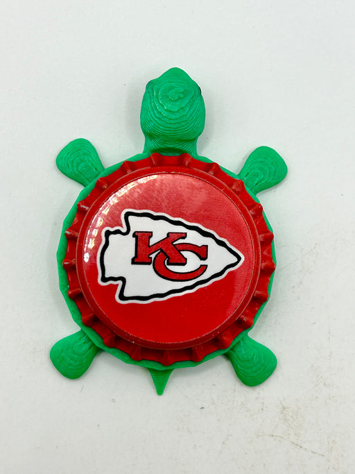 Kansas City Chiefs - Bottle Cap Magnet Turtle (Copy) Shell Shocked Art