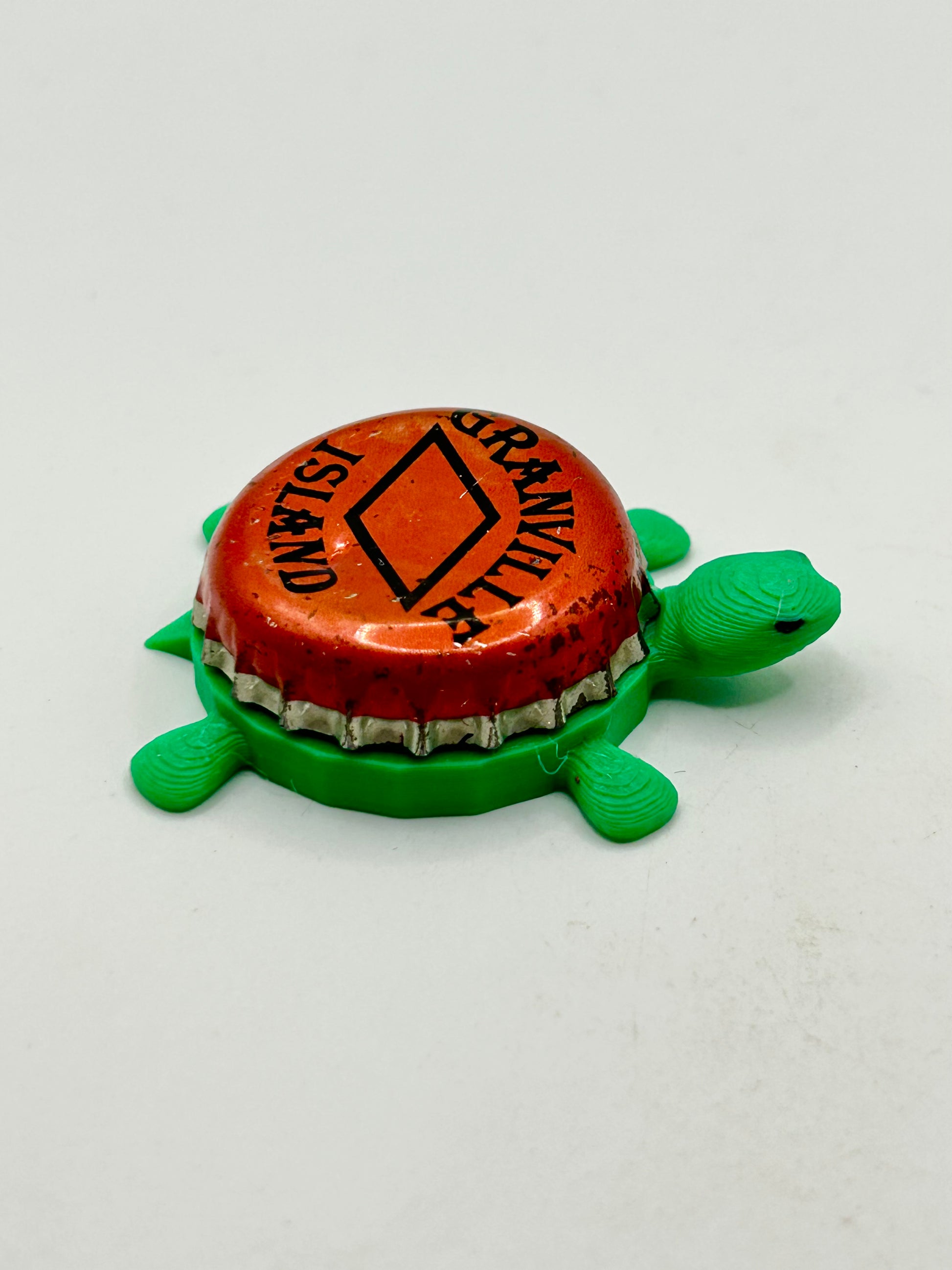 Granville Island Brewing (Red) - Bottle Cap Magnet Turtle Shell Shocked Art