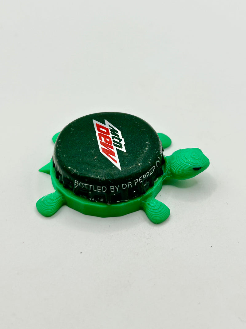 Mountain Dew (Mtn Dew) - Bottle Cap Magnet Turtle Shell Shocked Art