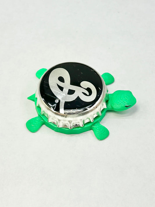 Brooklyn Beer (Black Background) - Bottle Cap Magnet Turtle