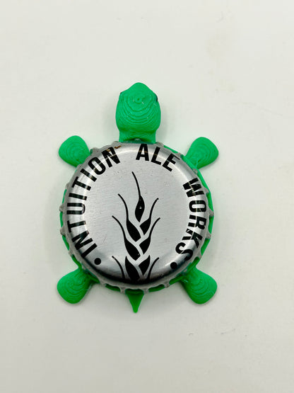 Intuition Ale Works - Bottle Cap Magnet Turtle Shell Shocked Art