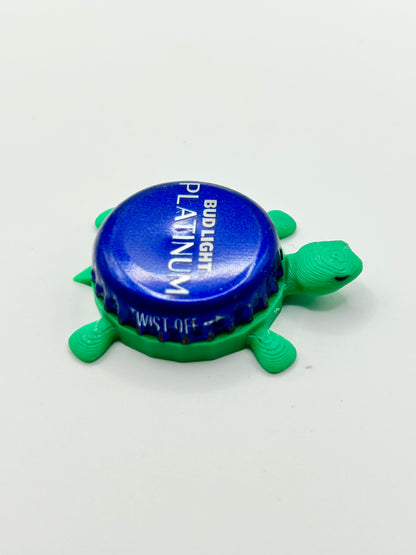 Bud Light Platinum (Blue) - Bottle Cap Magnet Turtle Shell Shocked Art