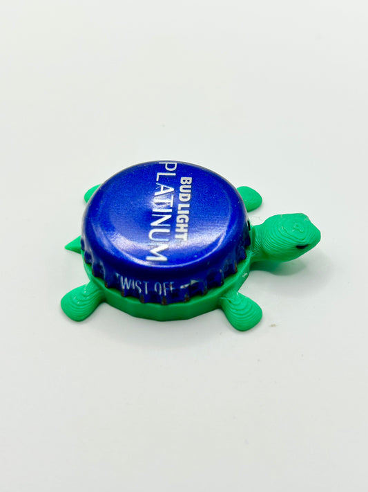 Bud Light Platinum (Blue) - Bottle Cap Magnet Turtle