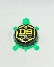 D9 Brewing - Bottle Cap Magnet Turtle Shell Shocked Art