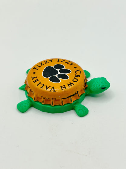 Fizzy Izzy Crown Valley Root Beer - Bottle Cap Magnet Turtle Shell Shocked Art
