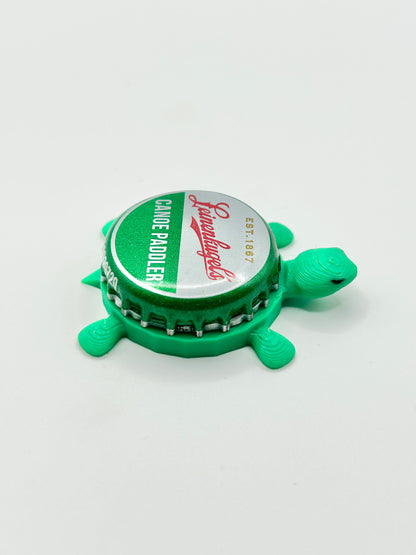 Leinenkugel's Canoe Paddler - Bottle Cap Magnet Turtle Shell Shocked Art