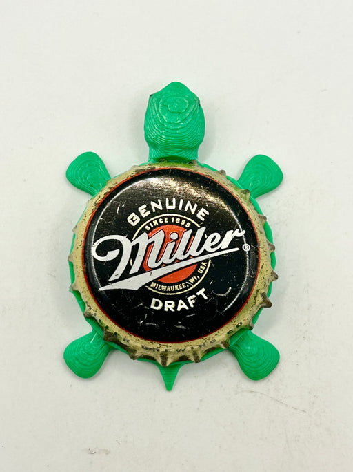Miller Genuine Draft (Vintage) - Bottle Cap Magnet Turtle Shell Shocked Art