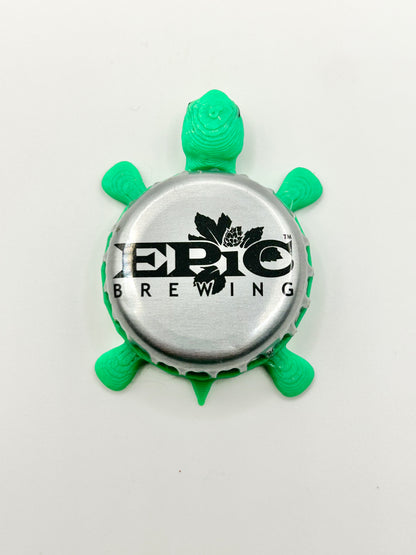 Epic Brewing - Bottle Cap Magnet Turtle Shell Shocked Art