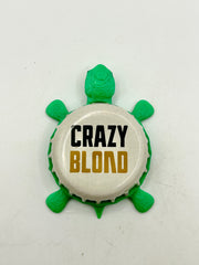 Crazy Blond - Martha Tripel Belgian Style - Bottle Cap Magnet Turtle Shell Shocked Art