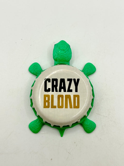 Crazy Blond - Martha Tripel Belgian Style - Bottle Cap Magnet Turtle Shell Shocked Art