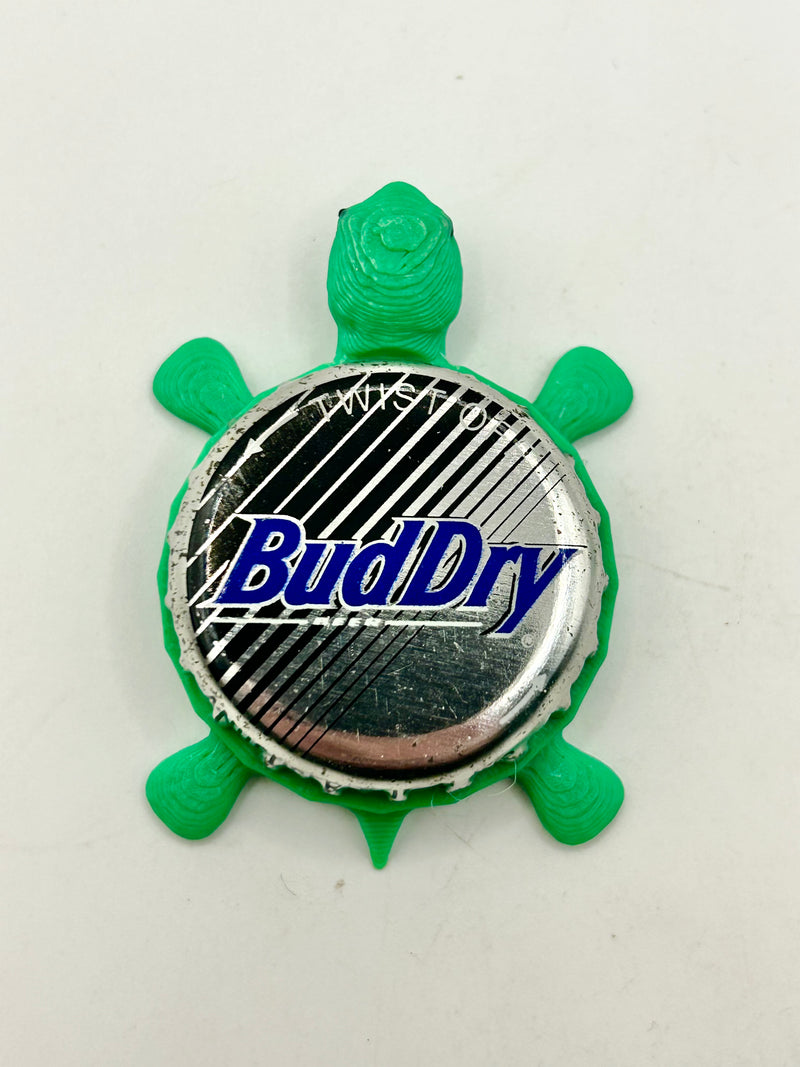 Bud Dry (Black) - Bottle Cap Magnet Turtle Shell Shocked Art