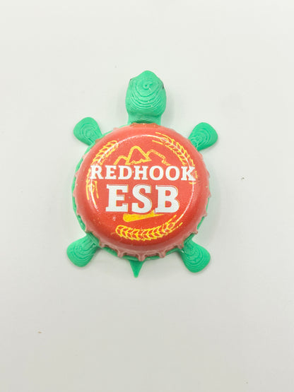 Red Hook Red ESB Extra Special Bitter (Yellow and Red) - Bottle Cap Magnet Turtle Shell Shocked Art