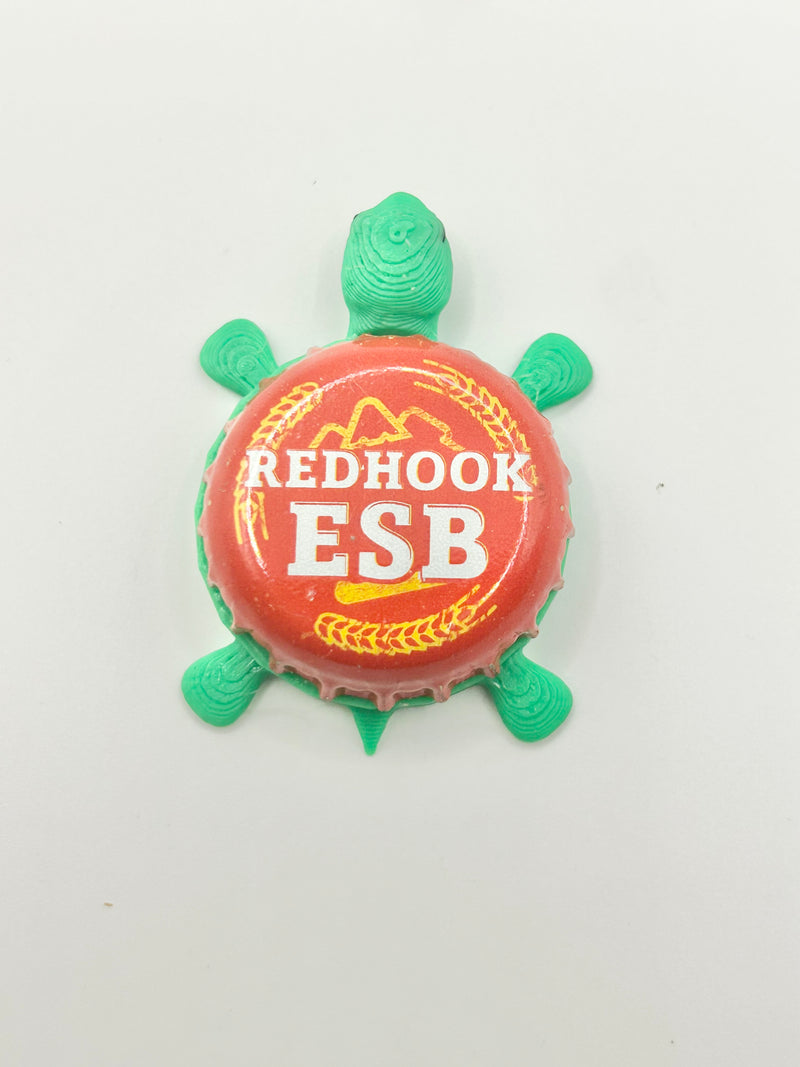 Red Hook Red ESB Extra Special Bitter (Yellow and Red) - Bottle Cap Magnet Turtle Shell Shocked Art