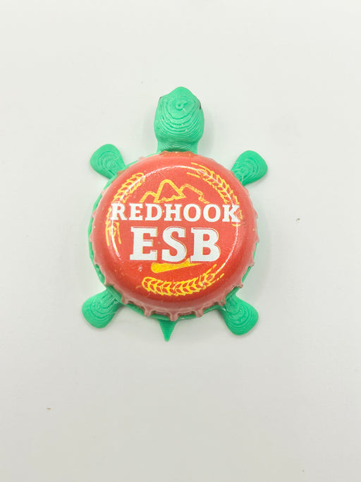 Red Hook Red ESB Extra Special Bitter (Yellow and Red) - Bottle Cap Magnet Turtle Shell Shocked Art