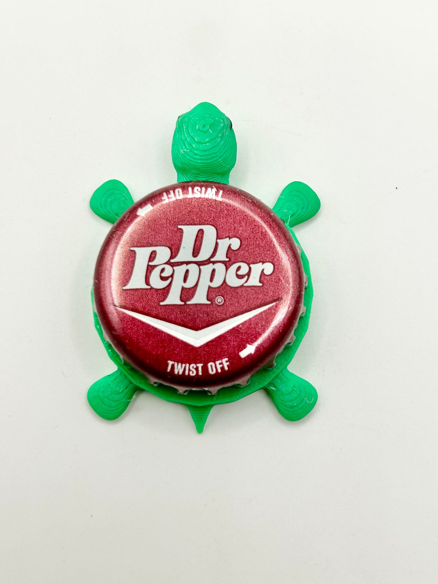 Dr Pepper Soda (Dark Red) - Bottle Cap Magnet Turtle