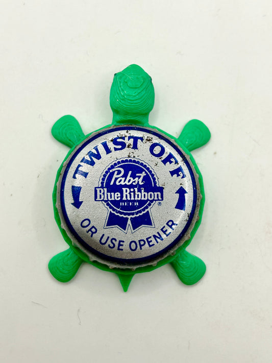 Pabst Blue Ribbon Twist Off (Vintage) - Bottle Cap Magnet Turtle Shell Shocked Art