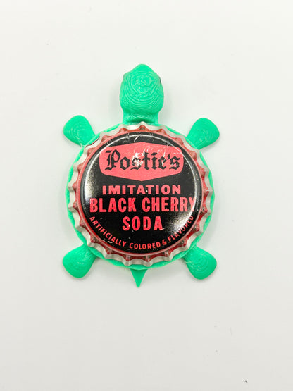 Postie’s Black Cherry Soda - Bottle Cap Magnet Turtle Shell Shocked Art