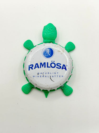Ramlosa Water - Bottle Cap Magnet Turtle Shell Shocked Art