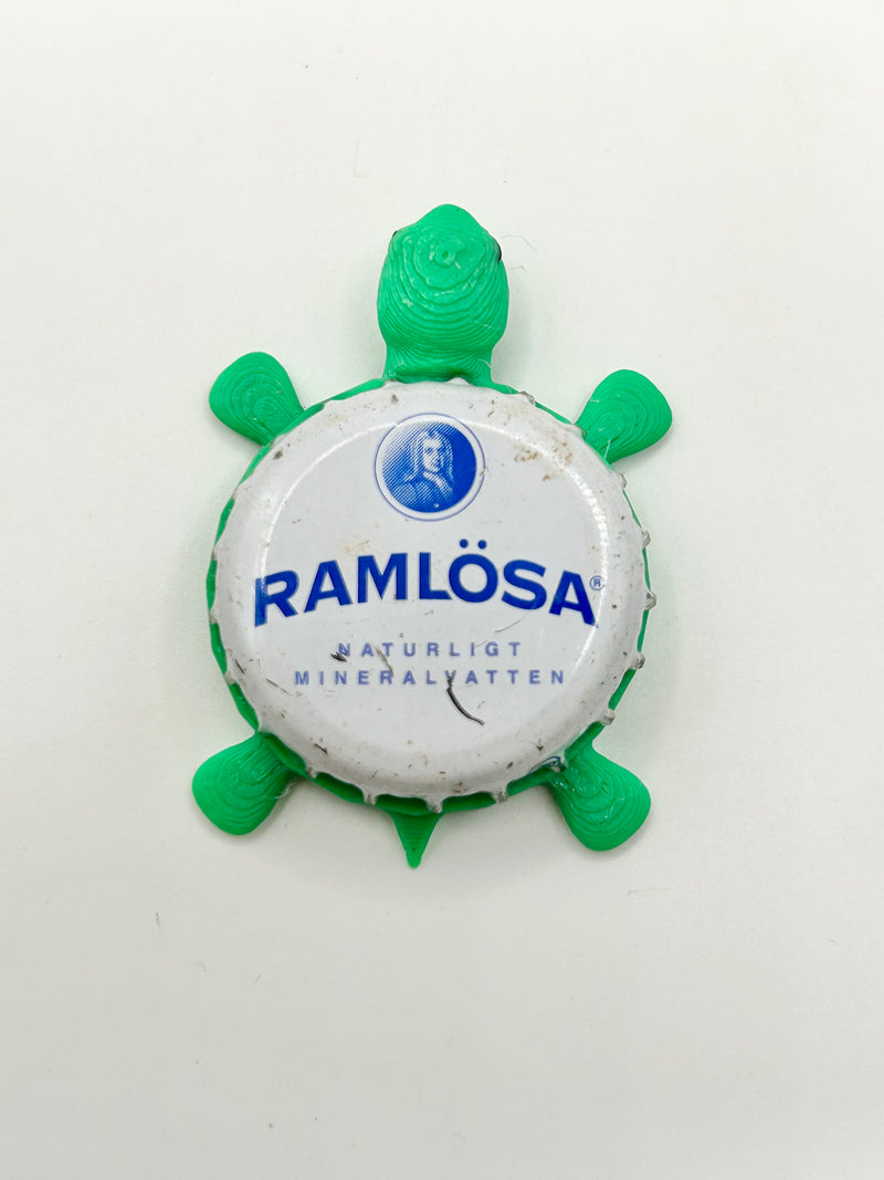 Ramlosa Water - Bottle Cap Magnet Turtle Shell Shocked Art