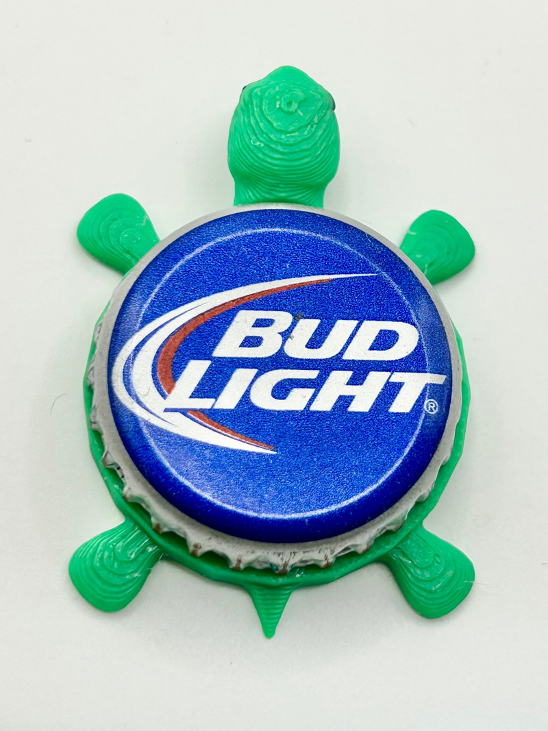Bud Light (Blue Design) - Bottle Cap Magnet Turtle Shell Shocked Art