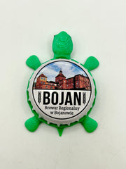 Bojan Beer - Bottle Cap Magnet Turtle Shell Shocked Art