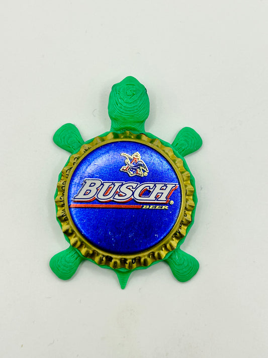 Busch Beer (Vintage, Blue) - Bottle Cap Magnet Turtle