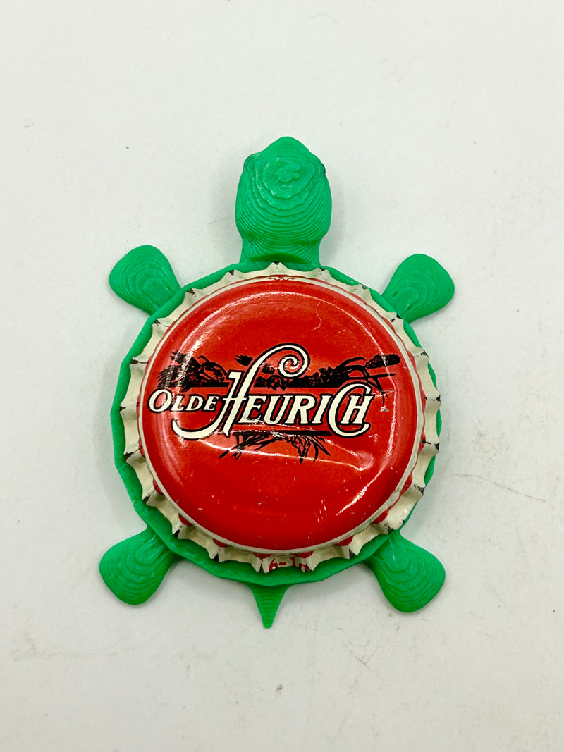 Olde Heurich Brewing - Bottle Cap Magnet Turtle Shell Shocked Art