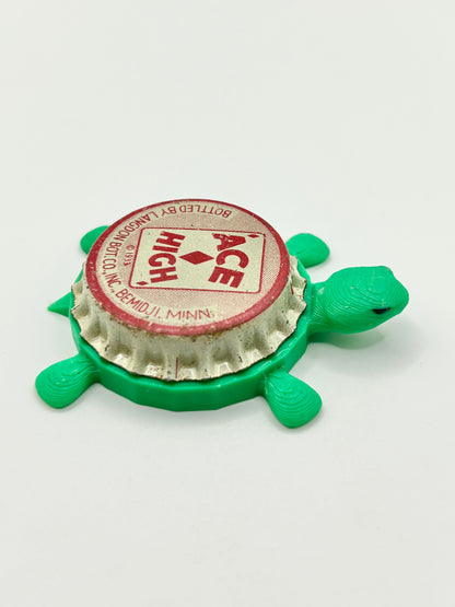 Ace High (Vintage) - Bottle Cap Magnet Turtle Shell Shocked Art