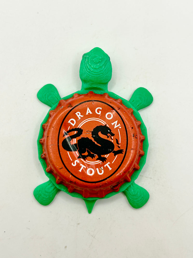 Dragon Stout - Bottle Cap Magnet Turtle Shell Shocked Art