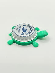 Coronado Brewing - Bottle Cap Magnet Turtle Shell Shocked Art
