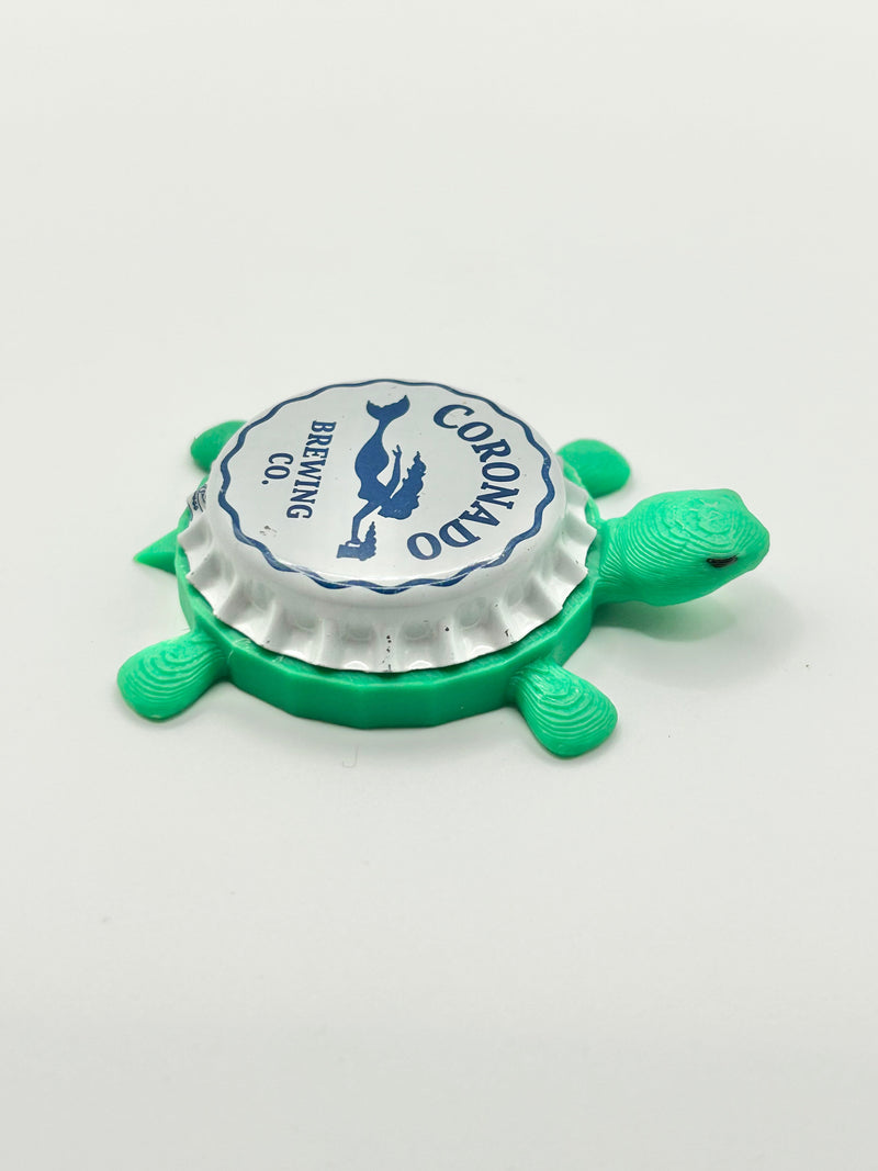 Coronado Brewing - Bottle Cap Magnet Turtle Shell Shocked Art