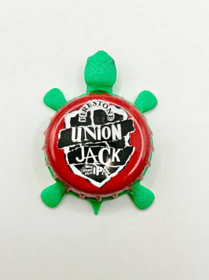 Union Jack - Firestone Walker Brewing - Bottle Cap Magnet Turtle Shell Shocked Art