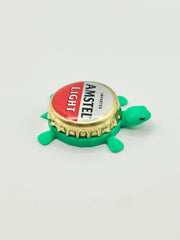 Amstel Light - Bottle Cap Magnet Turtle Shell Shocked Art