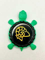 Big Horn Brewing - Bottle Cap Magnet Turtle Shell Shocked Art