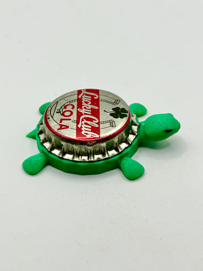 Lucky Club Cola - Bottle Cap Magnet Turtle Shell Shocked Art