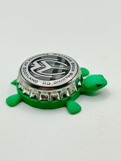 Williams Bros Brewing (White) - Bottle Cap Magnet Turtle Shell Shocked Art