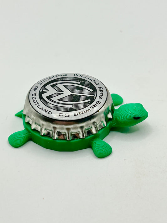 Williams Bros Brewing (White) - Bottle Cap Magnet Turtle Shell Shocked Art