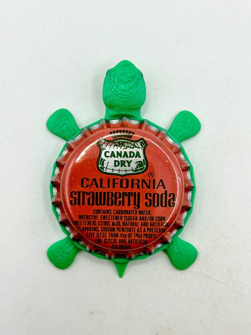 Canada Dry Strawberry Soda (Vintage) - Bottle Cap Magnet Turtle (Copy) Shell Shocked Art