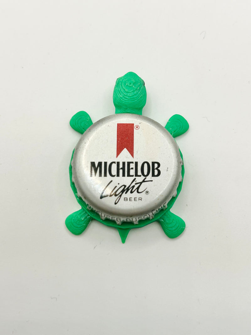Michelob Light (Vintage) - Bottle Cap Magnet Turtle Shell Shocked Art