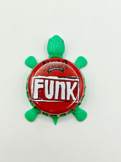 Funk - Nola Brewing - Bottle Cap Magnet Turtle Shell Shocked Art