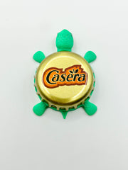 Casera Soda (Gold) - Bottle Cap Magnet Turtle Shell Shocked Art