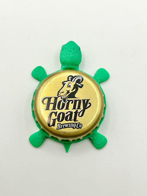 Horny Goat Brewing - Bottle Cap Magnet Turtle Shell Shocked Art