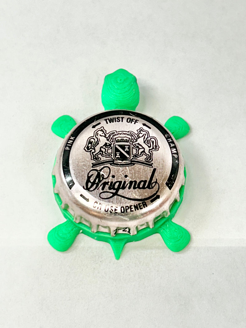 Champagne Velvet Pink Champ - Bottle Cap Magnet Turtle Shell Shocked Art
