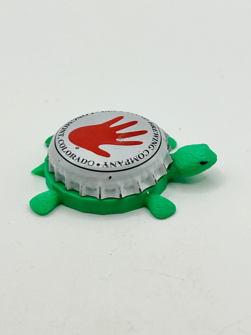 Left Hand Brewing (Vintage) - Bottle Cap Magnet Turtle Shell Shocked Art