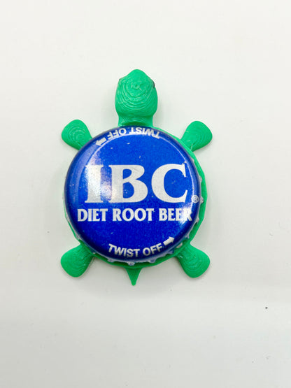 IBC Diet Root Beer - Bottle Cap Magnet Turtle Shell Shocked Art